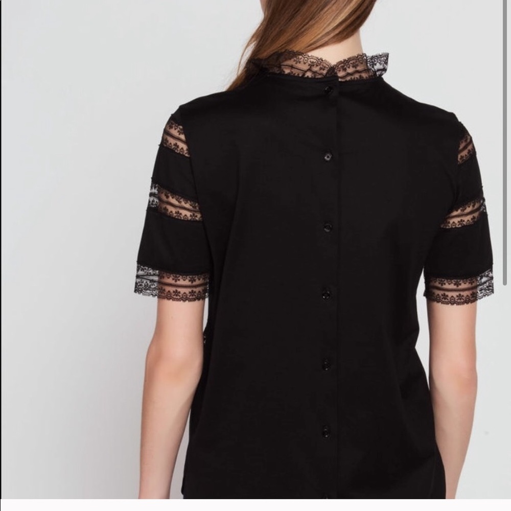 Sandro Paris Lace Cotton Top - Picture 2 of 6